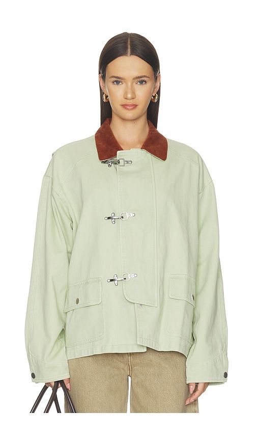 Washed Fireman Clasp Workshop Jacket in Green. - size L (also in M, S, XL, XS) - Found - Modalova