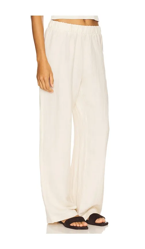 Woven Linen Pant in Nude. - size L (also in S, XL, XS) - perfectwhitetee - Modalova