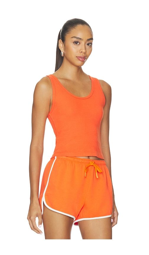 Blondie Structured Rib Bra Friendly Tank in Orange. - size S (also in XL, XS) - perfectwhitetee - Modalova