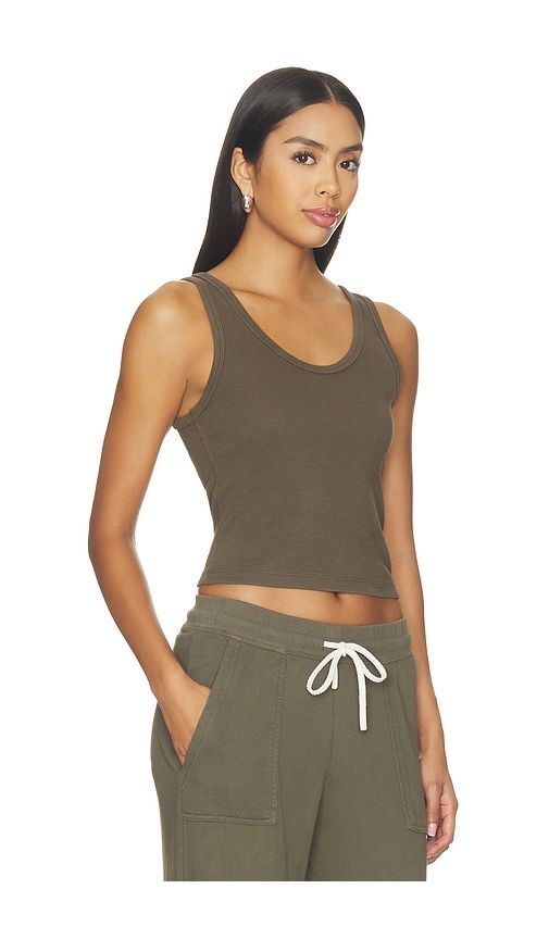 Blondie Structured Rib Bra Friendly Tank in Olive. - size M (also in S, XS) - perfectwhitetee - Modalova