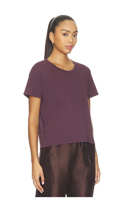 Harley Cotton Short Sleeve Boxy Crew Tee in Burgundy. - size L (also in M, S, XS) - perfectwhitetee - Modalova