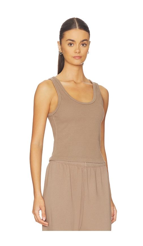Structured Rib Bra Friendly Tank in Brown. - size L (also in M, S, XL, XS) - perfectwhitetee - Modalova