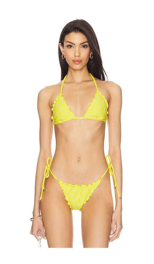 Lettuce Edge Triangle Bikini Top in Yellow. - size L (also in M, S) - PQ - Modalova