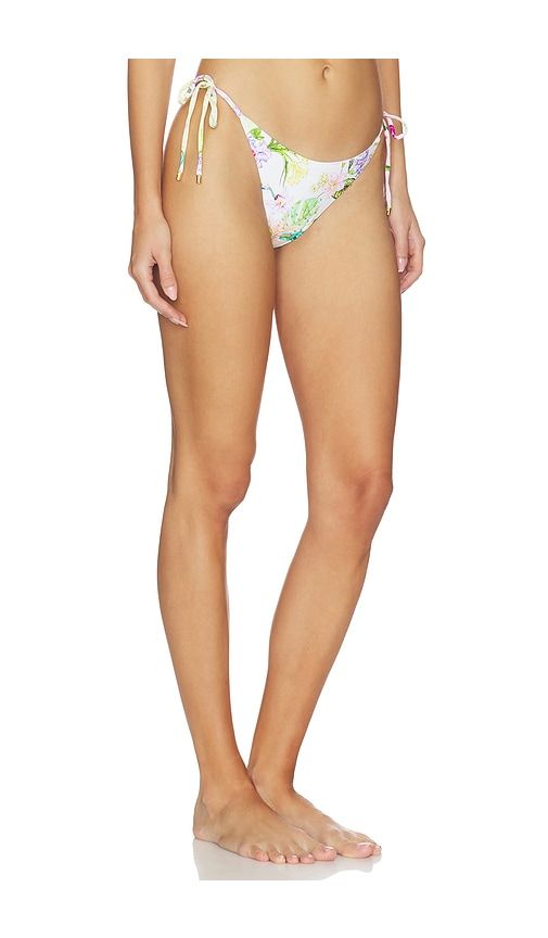 Embroidered Tie Side Bikini Bottom in White. - size L (also in M, S) - PQ - Modalova