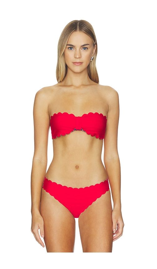 X Alice + Olivia Reversible Scallop Bandeau Bikini Top in Multi. - size L (also in M, S) - PQ - Modalova