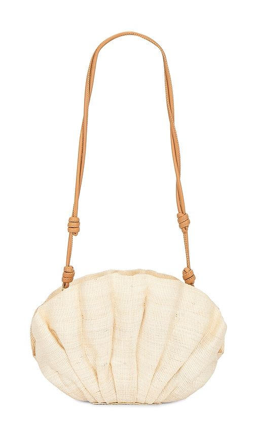 The Origami Beaded Scallop Clutch in Brown - Poolside - Modalova