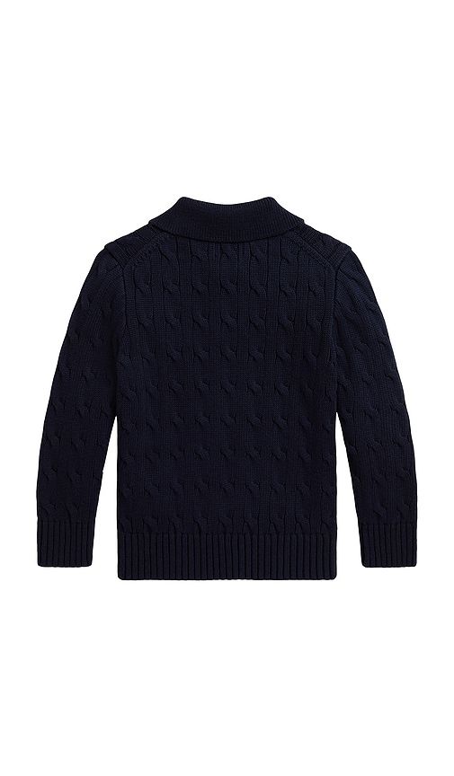Kids Long Sleeve Cotton Cable Polo Crewneck Sweater in Navy. - size 2 (also in 4) - Polo Ralph Lauren - Modalova