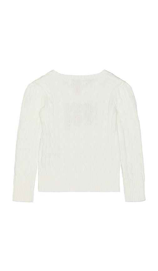 Long Sleeve Cotton Cable Knit Flag Crewneck Sweater in White. - size 2 (also in 3, 4, 5, 6) - Polo Ralph Lauren - Modalova