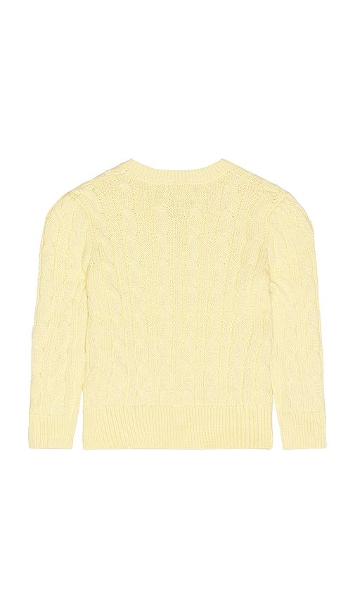 Long Sleeve Cotton Cable Knit Cardigan in Yellow. - size 2 (also in 3) - Polo Ralph Lauren - Modalova