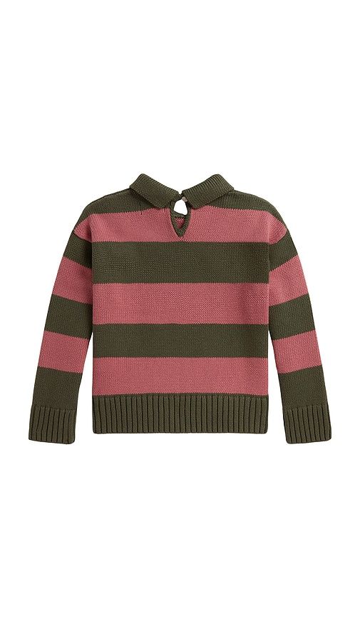 Kids Long Sleeve Cotton Striped Collared Pullover Sweater in Olive. - size 2 (also in 3, 4, 5, 6) - Polo Ralph Lauren - Modalova