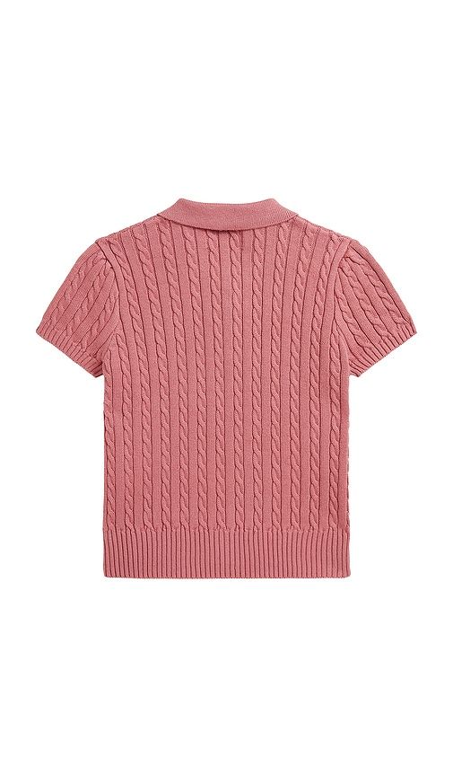 Kids Short Sleeve Combed Cotton Mini Cable Knit Polo in Pink. - size 2 (also in 3, 4, 5, 6) - Polo Ralph Lauren - Modalova