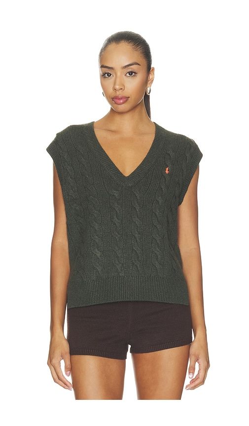 Wool Cashmere Sleeveless Pullover in Olive. - size L (also in XS) - Polo Ralph Lauren - Modalova