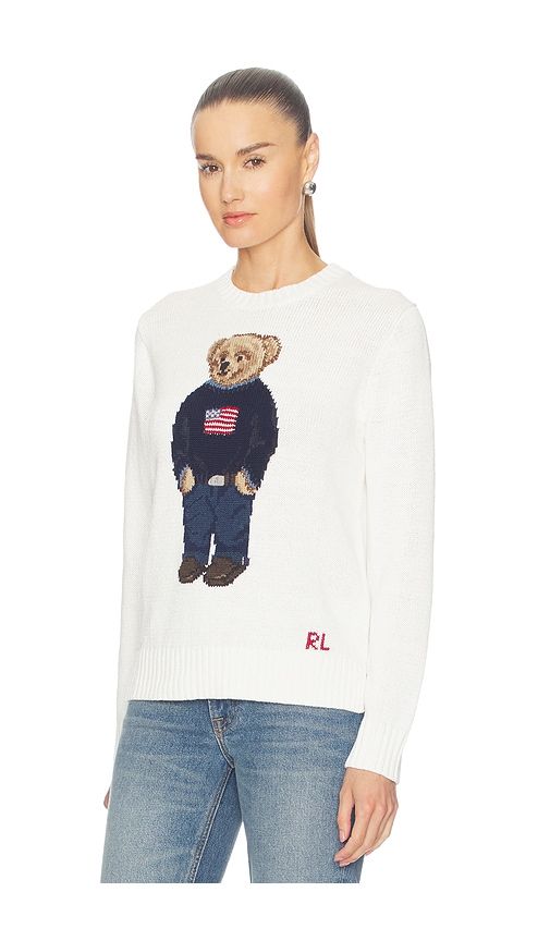 Linen Bear Sweater Long Sleeve Pullover in White. - size L (also in M, S, XL, XS) - Polo Ralph Lauren - Modalova