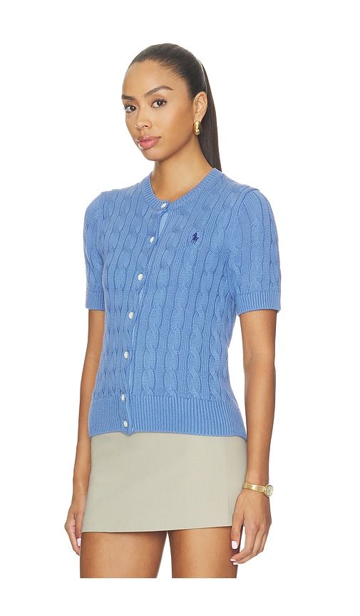 Short Sleeve Crew Neck Cardigan in Blue. - size M (also in S, XL, XS) - Polo Ralph Lauren - Modalova