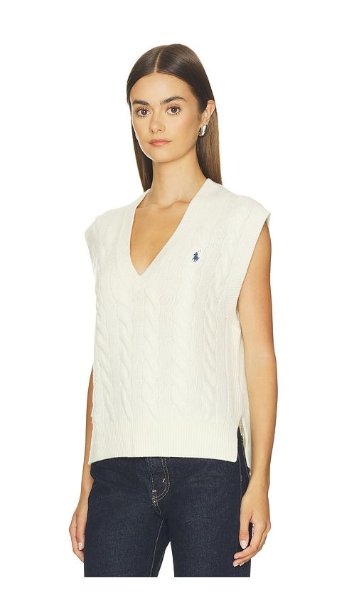Wool Cashmere Sleeveless Pullover in Cream. - size L (also in M, S, XL, XS) - Polo Ralph Lauren - Modalova