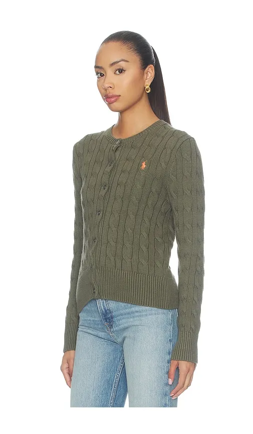 Cotton Long Sleeve Cardigan in Olive. - size M (also in S, XS) - Polo Ralph Lauren - Modalova
