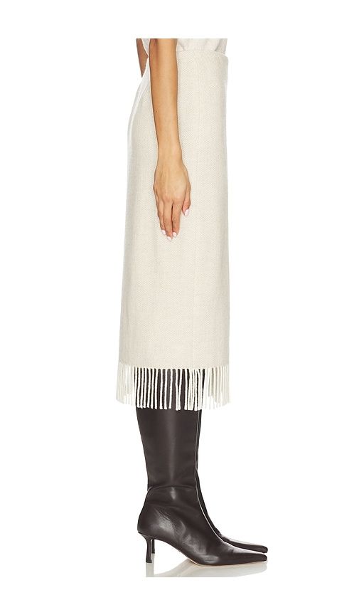Fringe Herringbone Wrap Skirt in Cream. - size 14 (also in 18) - Polo Ralph Lauren - Modalova