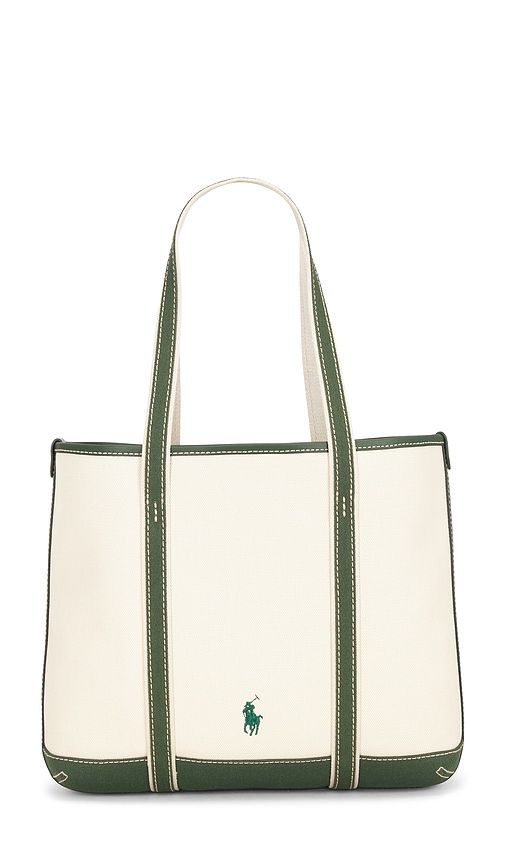 Canvas Leather Tote Small Bag in Cream - Polo Ralph Lauren - Modalova