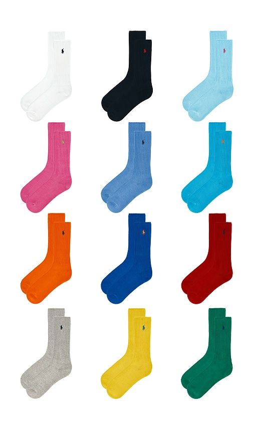 Cotton Rib Crew Socks 12-Pack Giftbox in Multi - Polo Ralph Lauren - Modalova