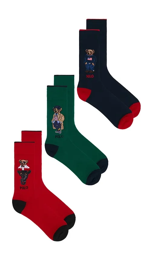 Seasonal Bears Slack Socks 3-Pack Giftbox in - Polo Ralph Lauren - Modalova