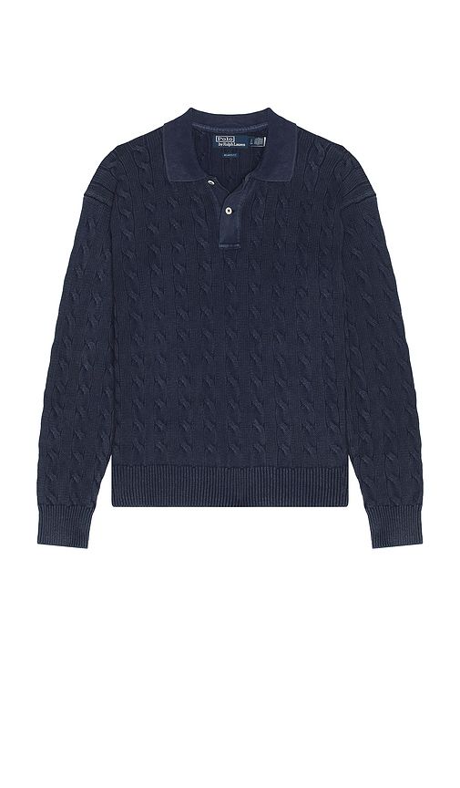 Long Sleeve Garment Dyed Cable Knit Polo Sweater in . Size S. Also in XXL/2X - Polo Ralph Lauren - Modalova