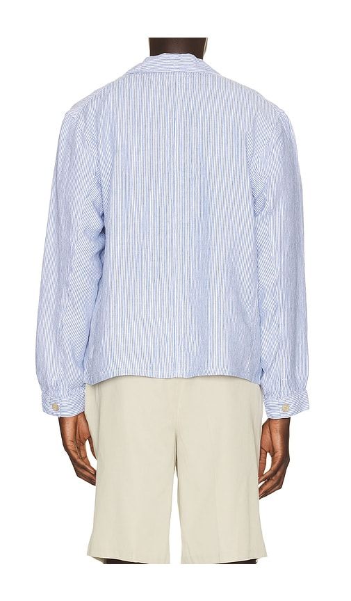 Slubby Linen Striped Chore Overshirt in Blue. - size S (also in XXL/2X) - Polo Ralph Lauren - Modalova