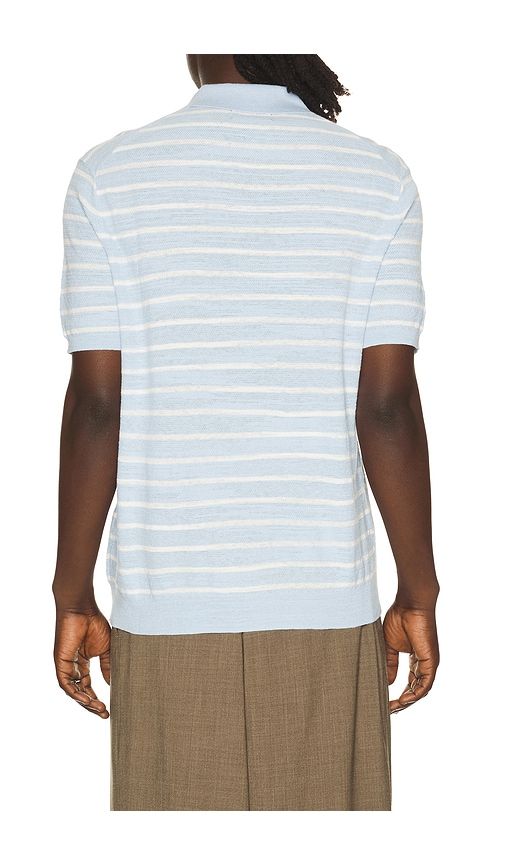 Cotton Blend Textured 3 Button Placket Short Sleeve Sweater in Blue. - size L (also in M, S, XL/1X, XXL/2X) - Polo Ralph Lauren - Modalova