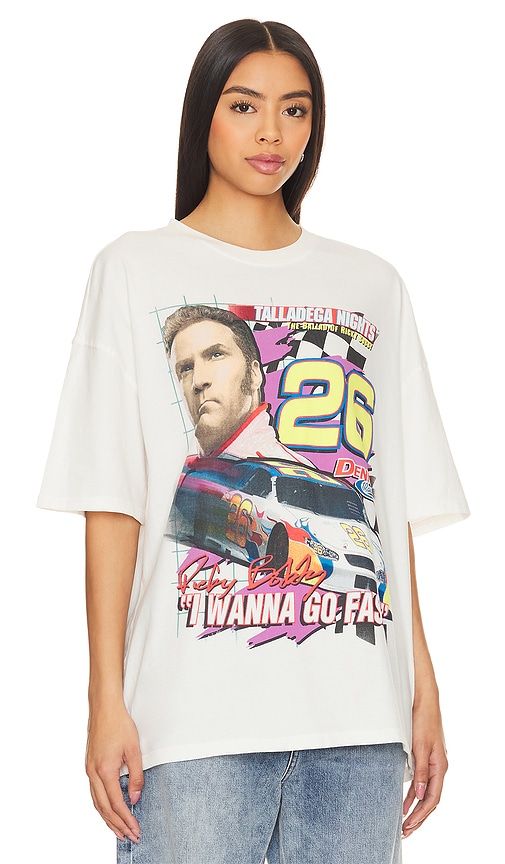 Talladega Nights I Wanna Go Fast Oversized Tee in Cream. - size L (also in M, S, XL/1X) - Philcos - Modalova