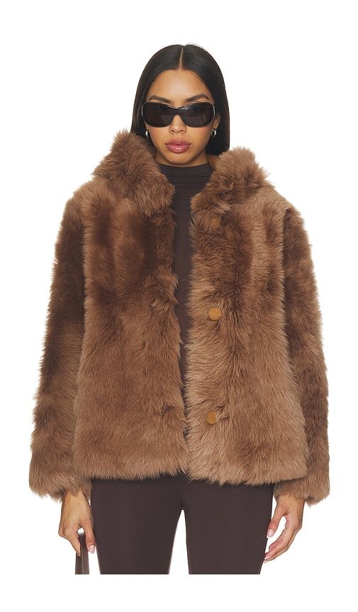 Michelle Hooded Shearling Jacket in Brown. - size 0 (also in 2, 4, 6) - Proenza Schouler White Label - Modalova