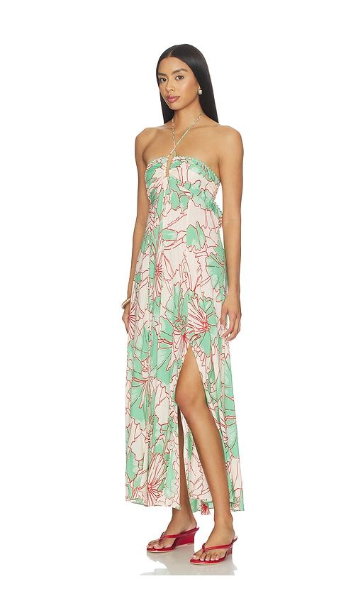 Carla Long Dress in Green. - size M (also in S) - Poupette St Barth - Modalova