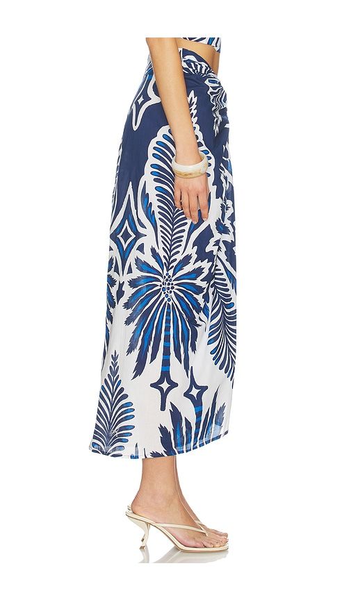 Uma Long Skirt in Navy,White. - size L (also in M, S, XS) - Poupette St Barth - Modalova
