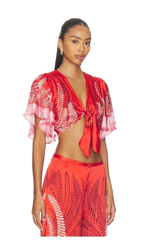Rose Top in Orange. - size M (also in S, XS) - Poupette St Barth - Modalova