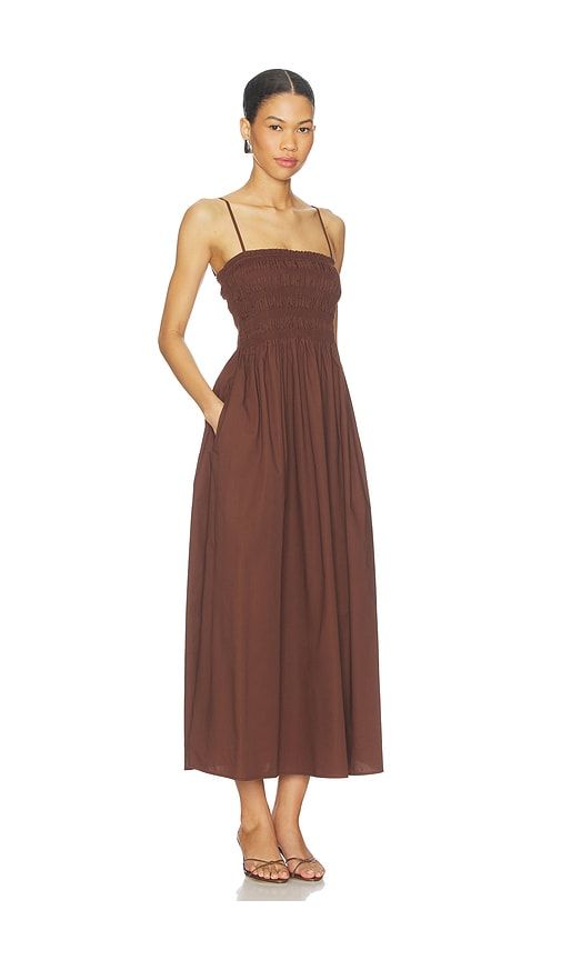 Bianca Shirred Bodice Dress in Chocolate. - size M (also in XS) - PISTOLA - Modalova