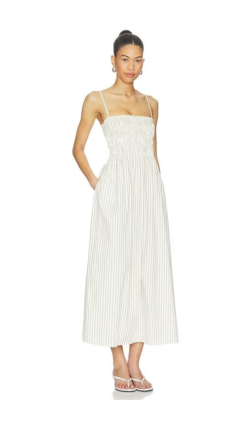 Bianca Shirred Bodice Dress in Sage. - size M (also in S, XL) - PISTOLA - Modalova
