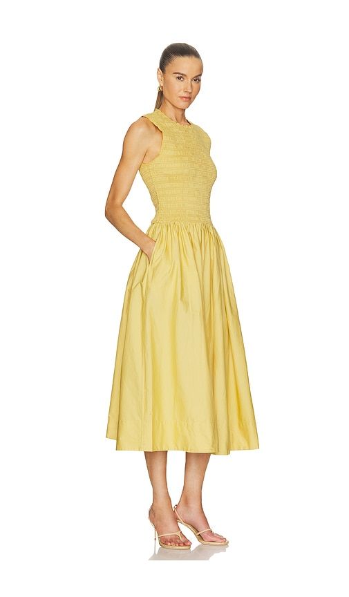 Gladys Smocked Bodice Dress in Yellow. - size L (also in M, S, XS) - PISTOLA - Modalova