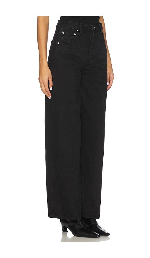 Tate High Rise Bowed Wide Jeans in Black. - size 24 (also in 26, 30) - PISTOLA - Modalova
