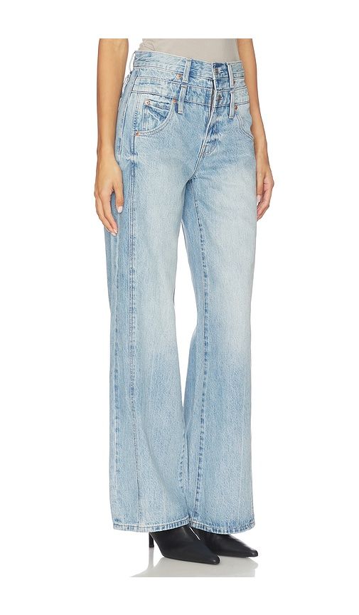 Caleb High Rise Stacked Wide Jeans in Blue. - size 30 (also in 33) - PISTOLA - Modalova