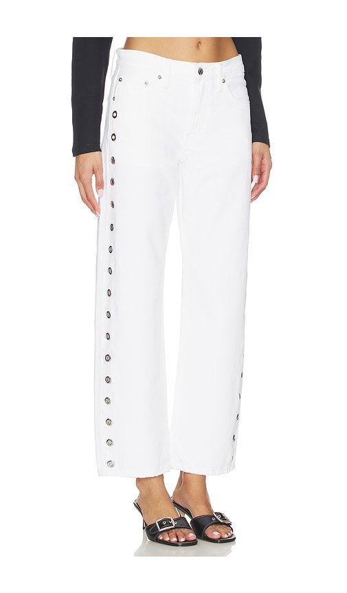 Lexi Mid Rise Bowed Straight Jeans in White. - size 24 (also in 26, 27, 32, 33) - PISTOLA - Modalova