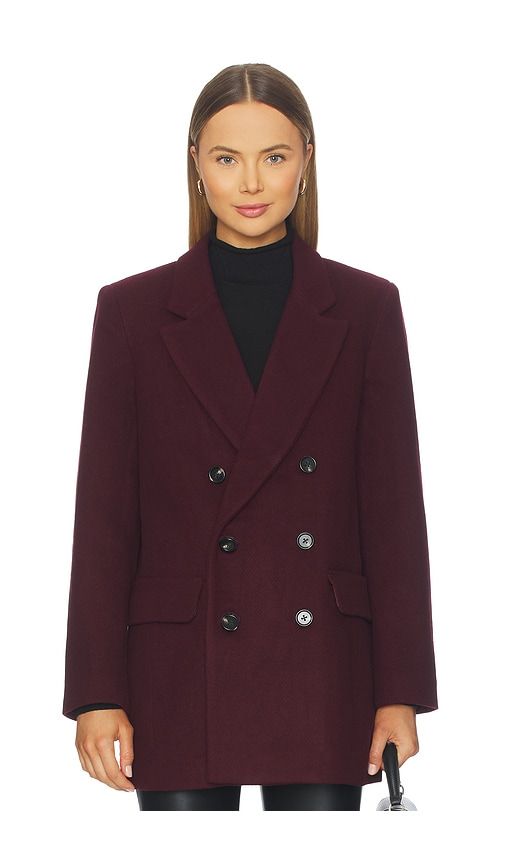 Emory Short Double Breasted Wool Coat in Wine. - size L (also in S, XL, XS) - PISTOLA - Modalova