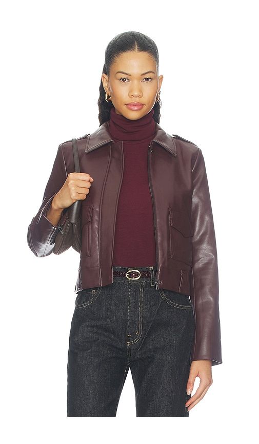 Bex Shrunken Jacket in Burgundy. - size L (also in M, S, XL, XS) - PISTOLA - Modalova
