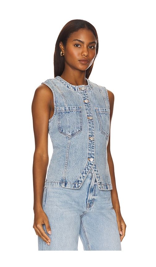 Gia Fitted Collar Vest in Blue. - size S (also in XS) - PISTOLA - Modalova