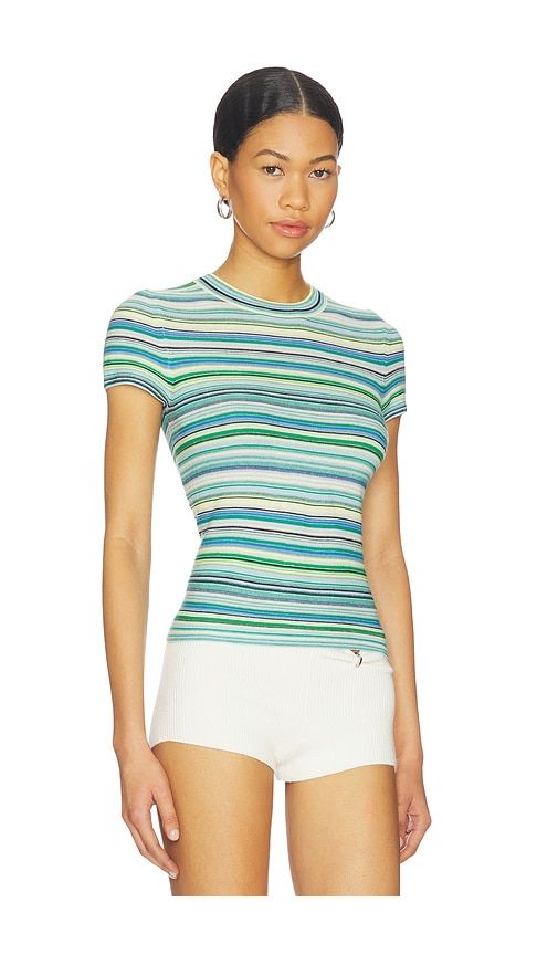 Selene Short Sleeve Sweater Tee Shirt in Teal. - size M (also in XS) - PISTOLA - Modalova