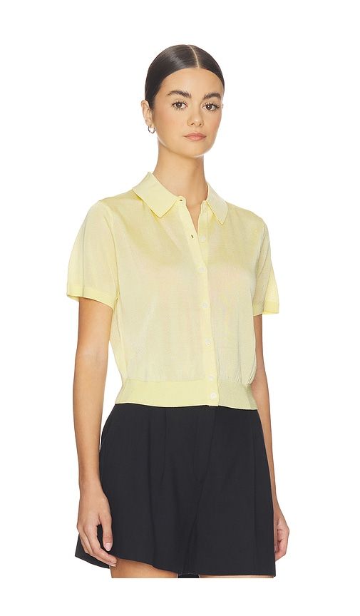 Lucca Short Sleeve Polo Sweater Top in Lemon. - size L (also in M, S, XS) - PISTOLA - Modalova