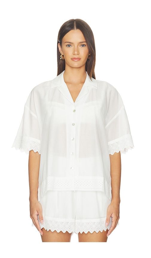 Maliah Silk Blend Camp Shirt in White. - size L (also in M, S, XL, XS) - PISTOLA - Modalova