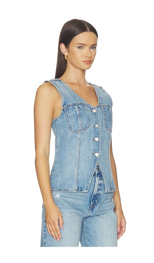 Gia Fitted Vest in Denim-Medium. - size L (also in M, S, XL, XS) - PISTOLA - Modalova