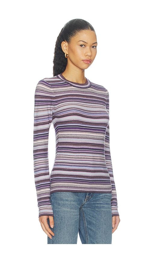 Madison Long Sleeve Crew Neck Sweater Tee in Purple. - size L (also in M, S, XS) - PISTOLA - Modalova
