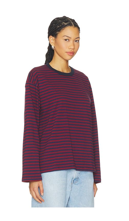 Reena Long Sleeve Oversized Tee in Red. - size L (also in M, S, XL, XS) - PISTOLA - Modalova