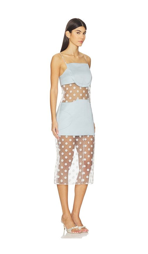 Sheer Panelled Slip Midi Dress in Baby Blue. - size 4 (also in 8) - Prabal Gurung - Modalova