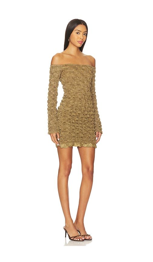 Off-shoulder Long Sleeve Mini Dress in Brown. - size M (also in XS) - Prabal Gurung - Modalova