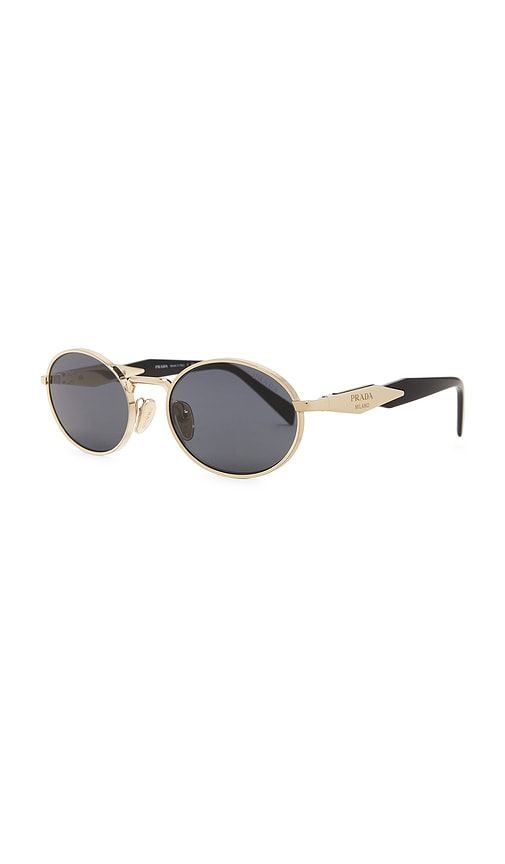 Oval Sunglasses in Metallic Gold - Prada - Modalova